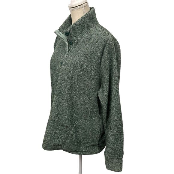 Eddie Bauer Cowl Neck Sweater 4-Button Super Soft Plush Womens Size Large Green - Picture 3 of 10